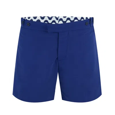 Frescobol Carioca Mens Tailored Swim Shorts In Navy Blue