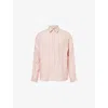 Frescobol Carioca Mens Pale Copper Telles Linen Shirt In Pink