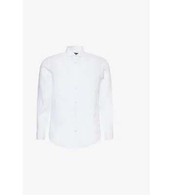 Frescobol Carioca Mens White Antonio Regular-fit Linen Shirt