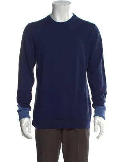 Pre-owned Frescobol Carioca Merino Wool Crew Neck Pullover In Blue