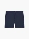Frescobol Carioca Micro Jacquard Rio Tailored Swim Shorts In Navy