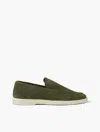 Frescobol Carioca Miguel Suede Loafers In Vineyard Green
