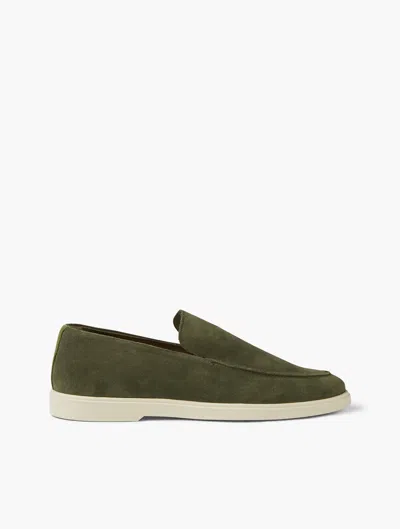 Frescobol Carioca Miguel Suede Loafers In Vineyard Green