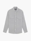 Frescobol Carioca Nuno Casual Linen Blend Shacket In Dusk
