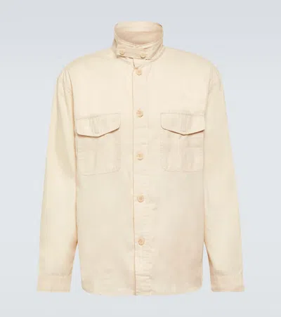 Frescobol Carioca Nuno Linen And Cotton Jacket In Yellow Haze