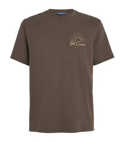 Frescobol Carioca Organic Cotton Embroidered Dinis T-shirt In Green