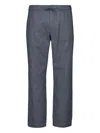 Frescobol Carioca Oscar Herringbone-pattern Trousers In Blue