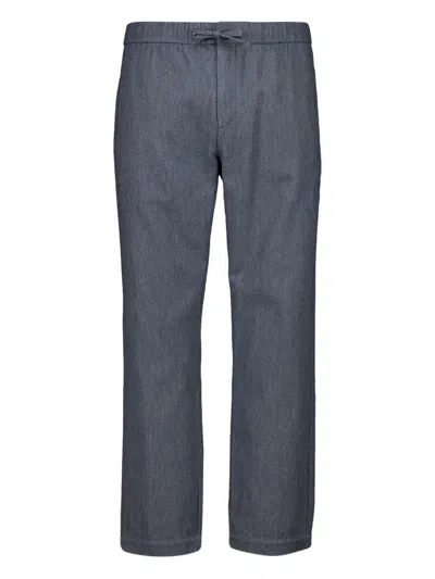 Frescobol Carioca Oscar Herringbone-pattern Trousers In Blue