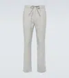 Frescobol Carioca Oscar Linen And Cotton Straight Pants In Grey
