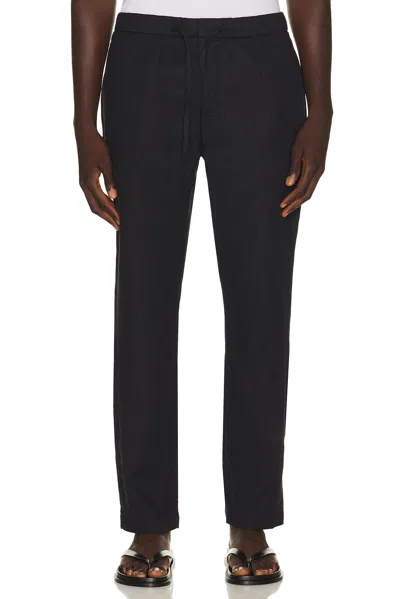 Frescobol Carioca Oscar Linen Chino Pant In Black