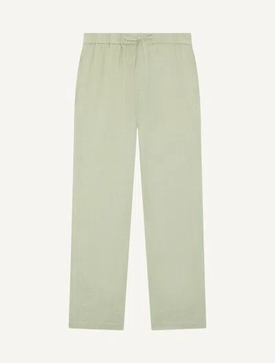 Frescobol Carioca Oscar Linen Trousers In Green
