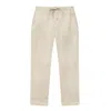 Frescobol Carioca Oscar Str Linen Chinos Sand In White