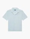 Frescobol Carioca Paco Cotton Terry Jacquard Bowling Shirt In Seafoam