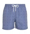 Frescobol Carioca Patterned Angra Swim Shorts In Navy