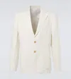 Frescobol Carioca Paulo Unstructured Linen Suit Jacket In White