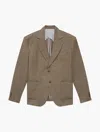 Frescobol Carioca Paulo Linen Blazer In Dark Truffle
