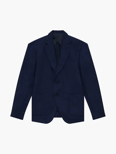 Frescobol Carioca Paulo Linen Blazer In Navy-blue