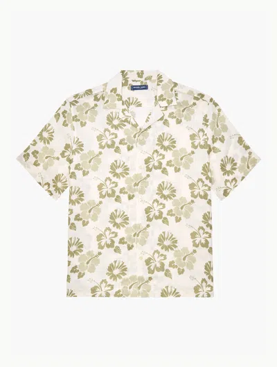 Frescobol Carioca Petala Roberto Linen Shirt In Jungle Green