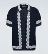 Frescobol Carioca Pinto Crochet Cotton Shirt In Blue