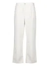 Frescobol Carioca Pleated Cotton Trousers In White