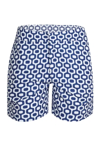 Frescobol Carioca Porto Swim Shorts Ipanema Large Print Navy Blue
