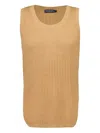 Frescobol Carioca Prado Ribbed Vest In Nude