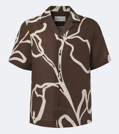 Frescobol Carioca Roberto Linen Short Sleeve Shirt Flor Printt In Multi