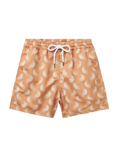 Frescobol Carioca Printed Swim Shorts In Orange