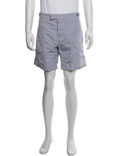 Pre-owned Frescobol Carioca Printed Swim Trunks In Blue