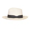 Frescobol Carioca Rafael Panama Hat Dark Grey In White
