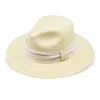 Frescobol Carioca Rafael Panama Hat Wide Ribbon Off White In Neutral