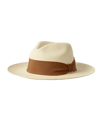 Frescobol Carioca Rafael Panama Hat Wide Ribbon Terracotta