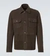 Frescobol Carioca Ravi Suede Overshirt In Brown
