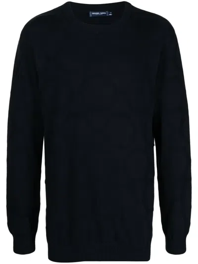Frescobol Carioca Ricardo Jacquard Cotton Jumper In Blue