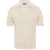 Frescobol Carioca Rino Chain Stitch Knitted Polo Ivory In Neutral