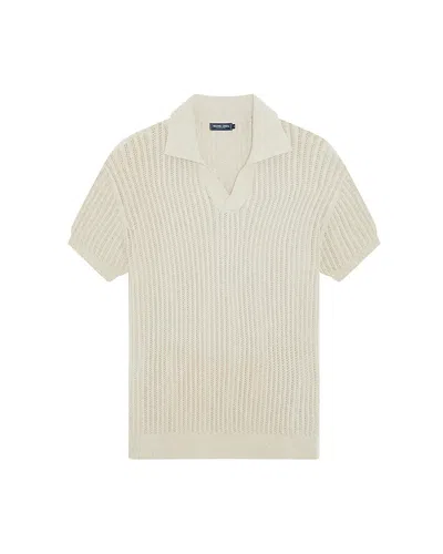 Frescobol Carioca Rino Chain Stitch Polo Shirt In Ivory