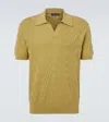 Frescobol Carioca Rino Cotton And Silk Jacquard Polo Shirt In Yellow
