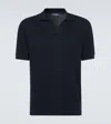 Frescobol Carioca Rino Cotton And Silk Polo Shirt In Navy
