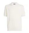 Frescobol Carioca Rino Cotton Salt And Pepper Stitch Short Sleeve Knitted Polo Ivory In White