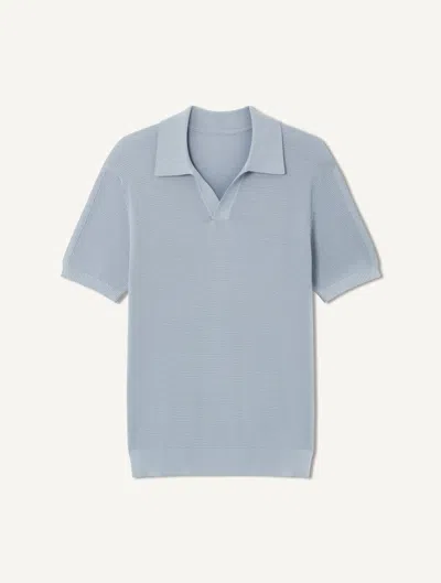 Frescobol Carioca Rino Cotton-silk Polo In Blue