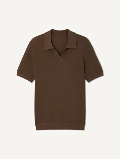 Frescobol Carioca Rino Cotton-silk Polo In Brown