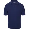 Frescobol Carioca Rino Rc Chain Stitch Knitted Polo Dusk In Blue