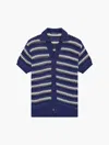 Frescobol Carioca Rino Space Dye Knit Polo In Dusk