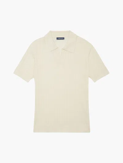 Frescobol Carioca Rino Space Dye Knit Polo In Marble Stone