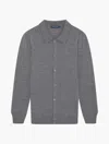 Frescobol Carioca Rino Space Dye Knit Polo In Melange Grey