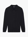 Frescobol Carioca Rino Space Dye Knit Polo In Navy