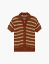 Frescobol Carioca Pinto Crochet Cardigan In Silk Brown