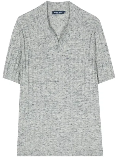 Frescobol Carioca Rino Space-dye Knitted Polo Short In Blue
