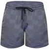 Frescobol Carioca Rio Copa Check Print Jacquard Swimshorts Dusk In Blue