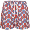 Frescobol Carioca Rio Deserto Print Swimshorts Burnt Orange &amp; Denim Blue In Multi
